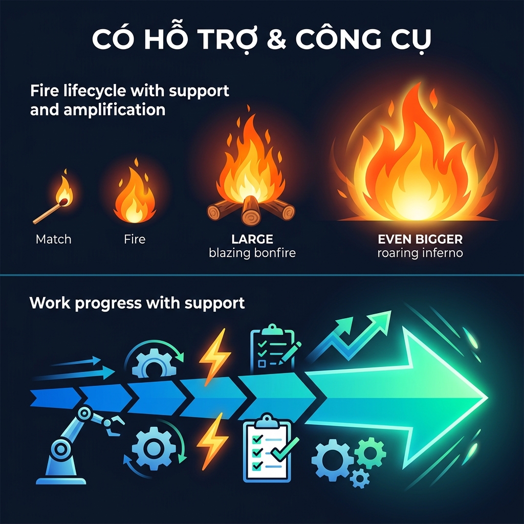 Có hỗ trợ công cụ: năng lượng và hiệu suất tăng trưởng liên tục